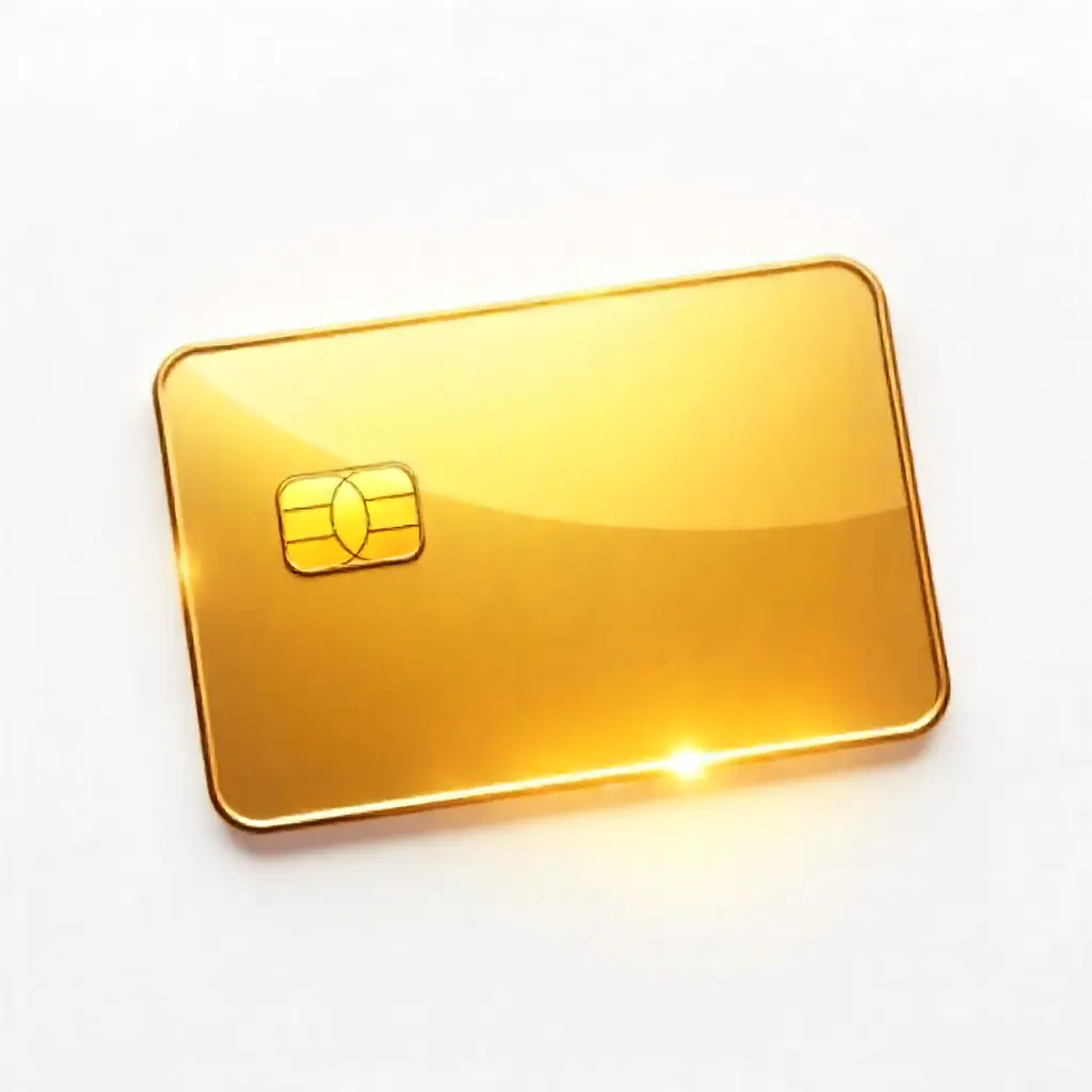 Tarjeta con laminado dorado